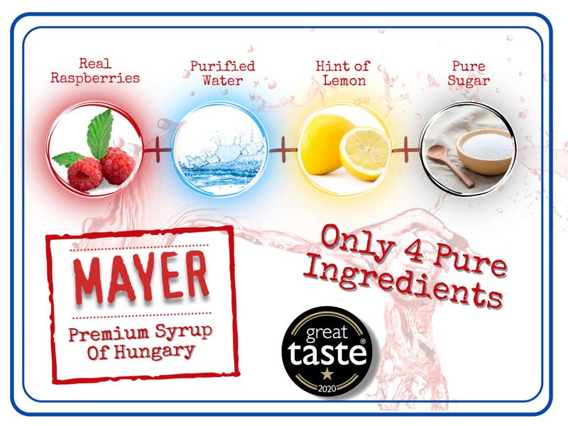 Mayer Hungarian Premium Raspberry Artisanal Syrup, Award-Winning, All-Natural, Vegan, Gluten-Free, Over 50% Real Fruits, Perfect Coffee Syrup & Cocktail Syrup, No Artificial Additives (1 Pack) - Image 2